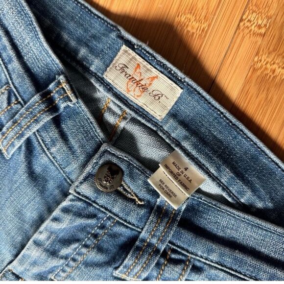 Frankie B. Vintage Light Blue Jeans with Tan Accents - Picture 6 of 8